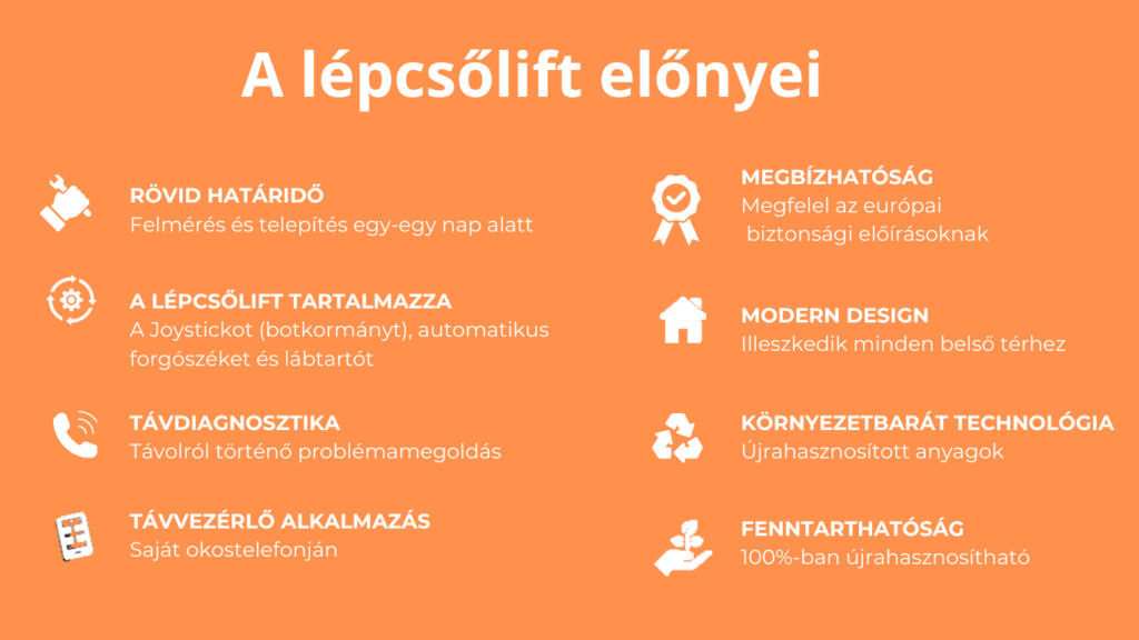 UP lépcsőlift előnyei